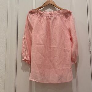 Sara Campbell Light Pink Blouse with Lace Detail